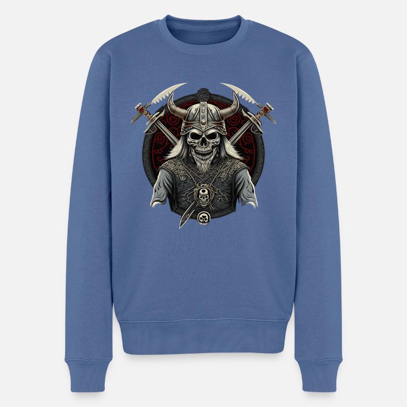 Wikinger-Skelett Valhalla - kanalisieren Sie Ihren - Männer Premium Bio Pullover - Taubenblau