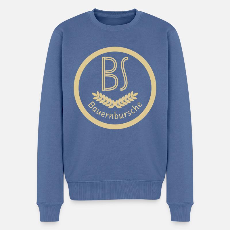 Bauernbursche - Männer Premium Bio Pullover - Taubenblau