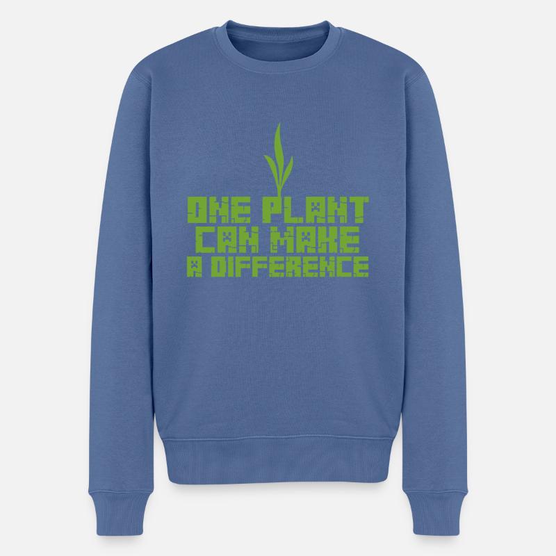 Natur - Männer Premium Bio Pullover - Taubenblau
