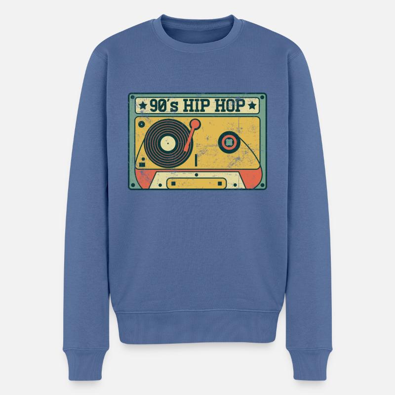90's Hip Hop Musik Tape - Männer Premium Bio Pullover - Taubenblau