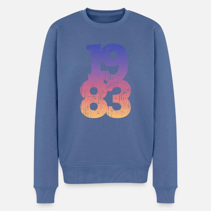 Millésime 1983 - Pull Premium bio Homme - bleu pigeon