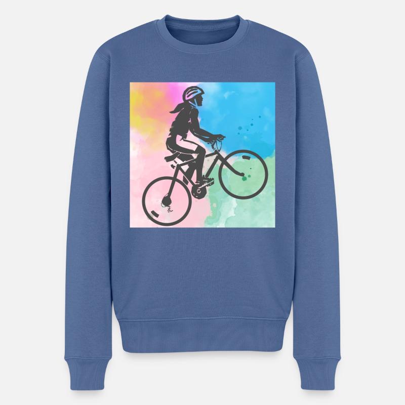 VÉLO- CYCLISME - Pull Premium bio Homme - bleu pigeon