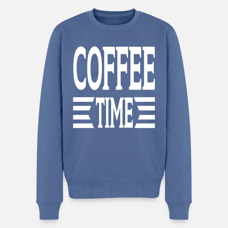 Coffee Time - Männer Premium Bio Pullover - Taubenblau