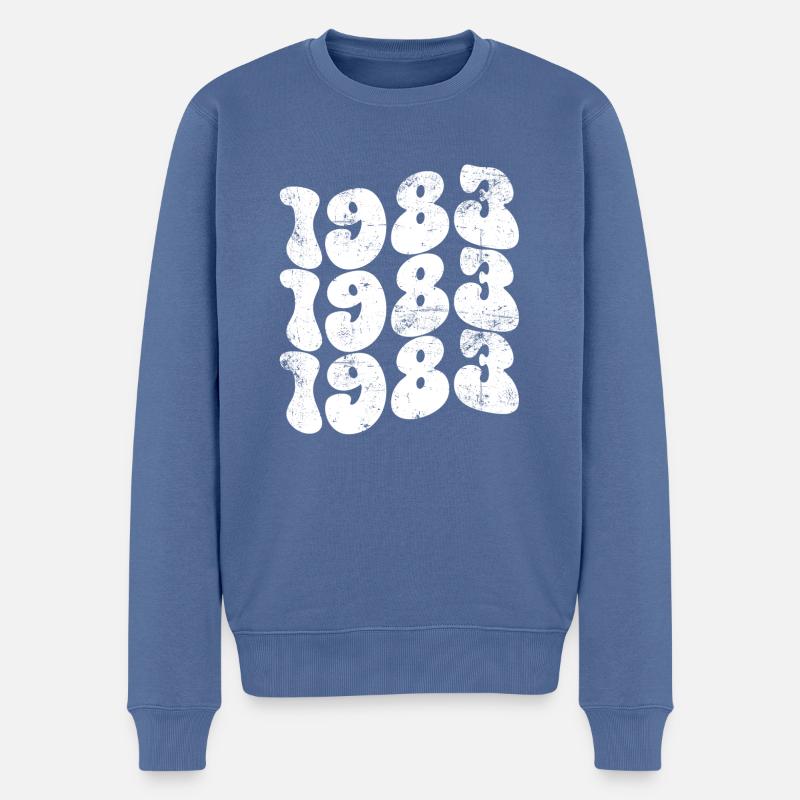 1983 40e anniversaire - Pull Premium bio Homme - bleu pigeon