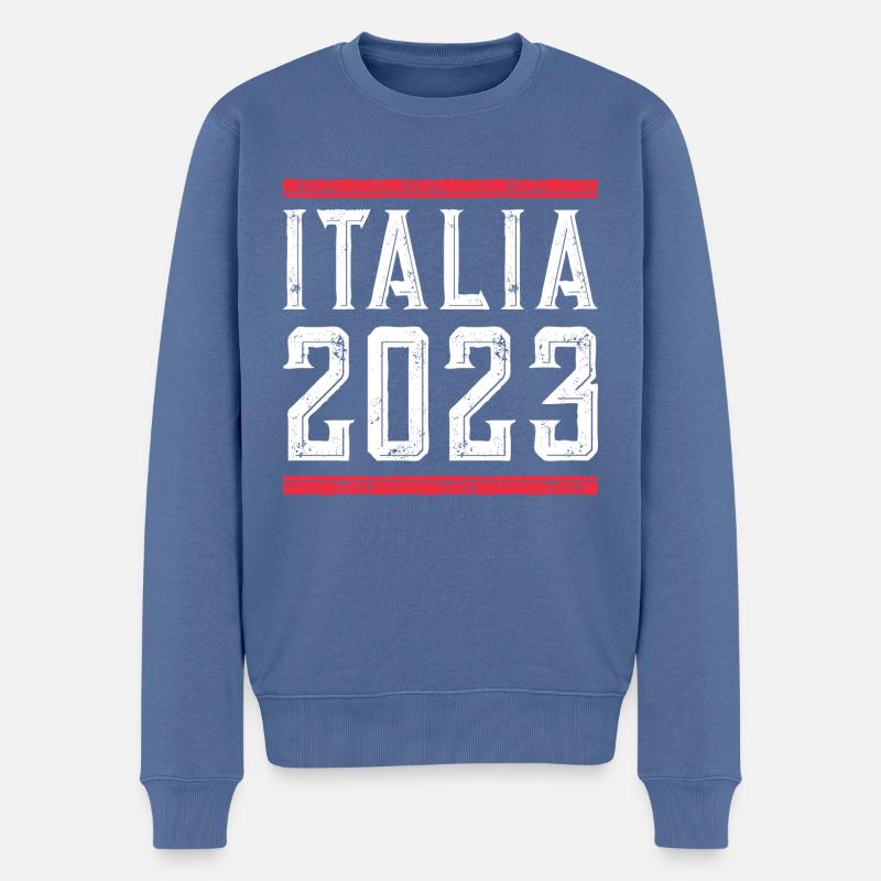Italie 2023 - Pull Premium bio Homme - bleu pigeon