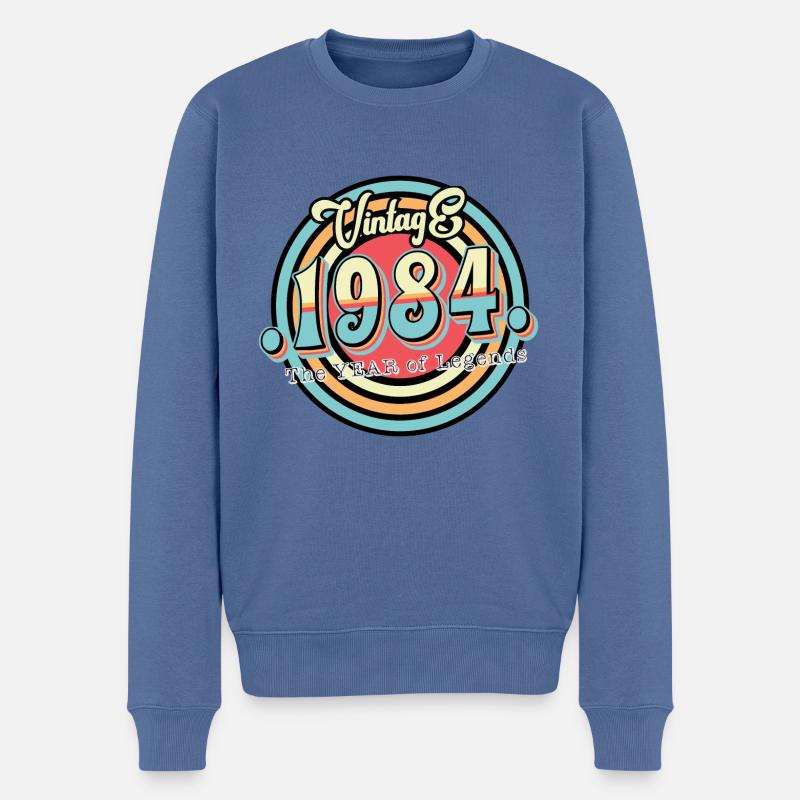 1984 Millésime de naissance - Pull Premium bio Homme - bleu pigeon