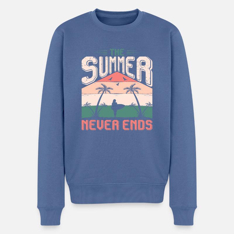 The Summer never Ends - Männer Premium Bio Pullover - Taubenblau