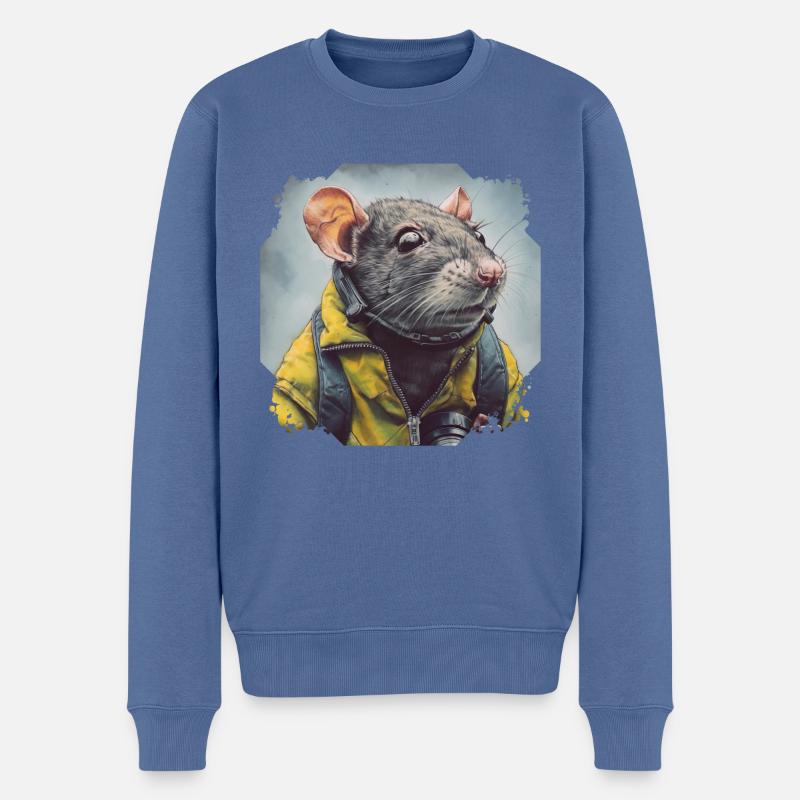 Der Geruchssinn von Ratten ist sehr empfindlich - Männer Premium Bio Pullover - Taubenblau