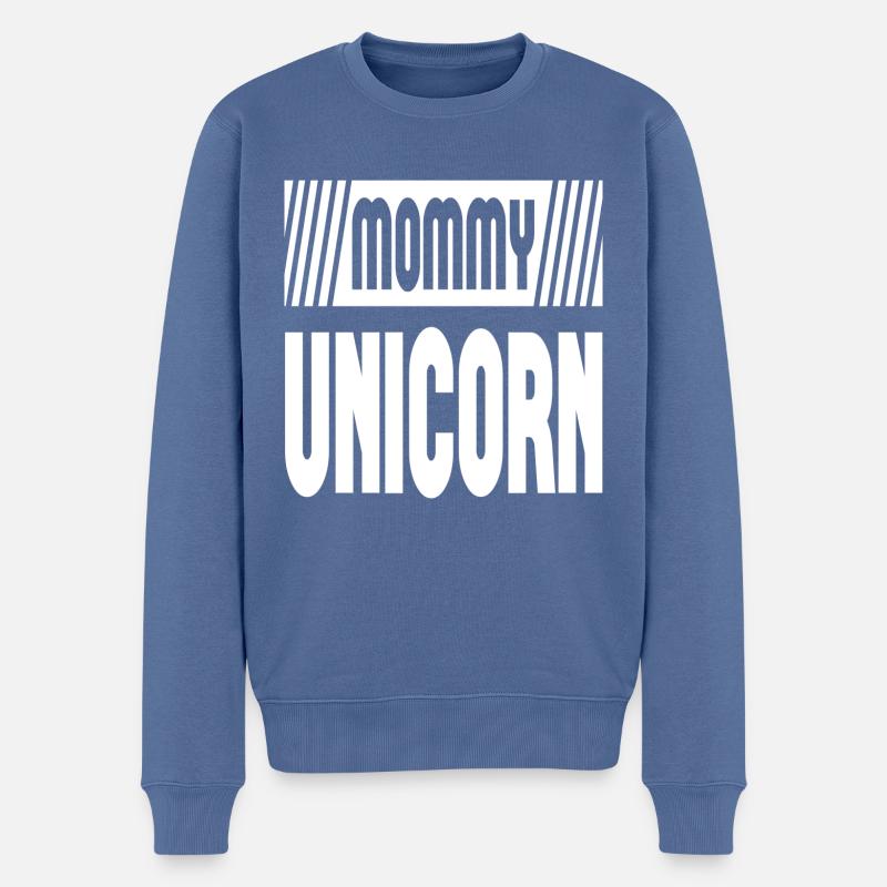 Maman Licorne - Pull Premium bio Homme - bleu pigeon