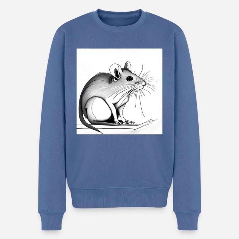Ratte - Männer Premium Bio Pullover - Taubenblau