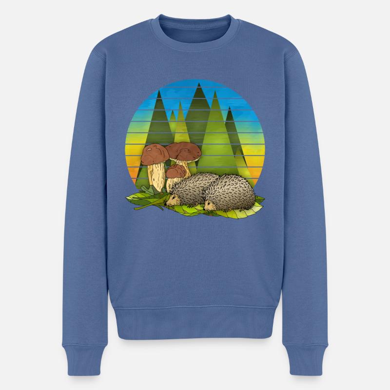 Igel - Männer Premium Bio Pullover - Taubenblau