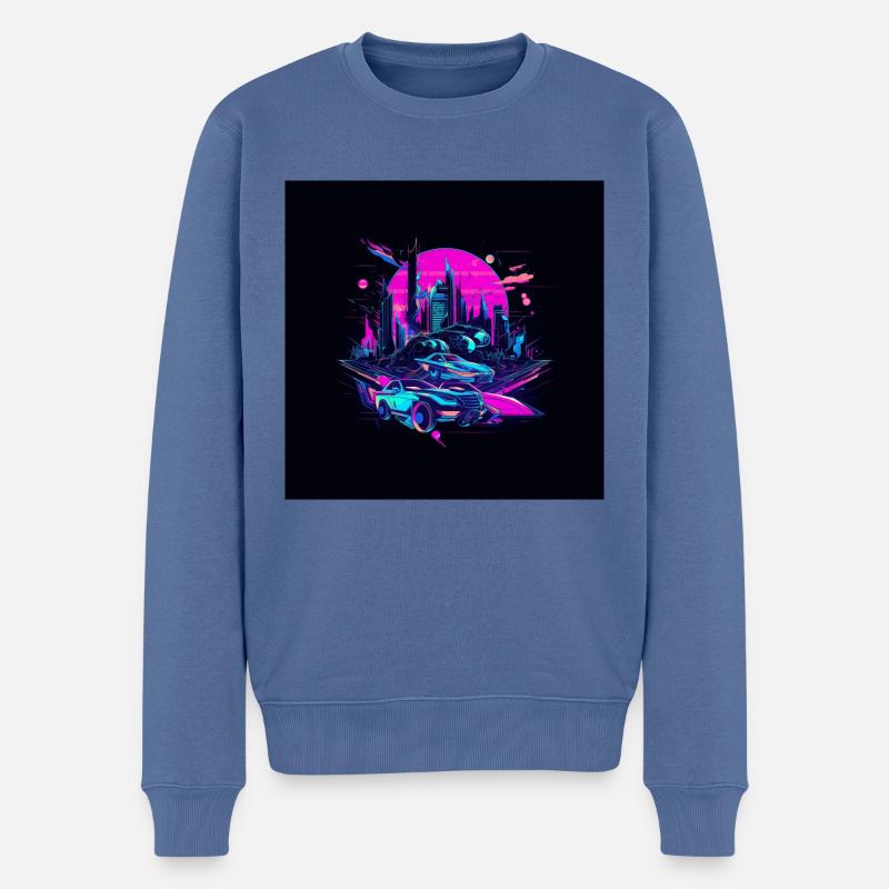 Cyber Cité - Pull Premium bio Homme - bleu pigeon