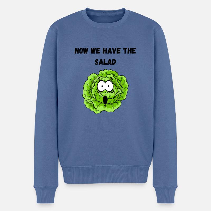 Jetzt haben wir den Salat - Männer Premium Bio Pullover - Taubenblau