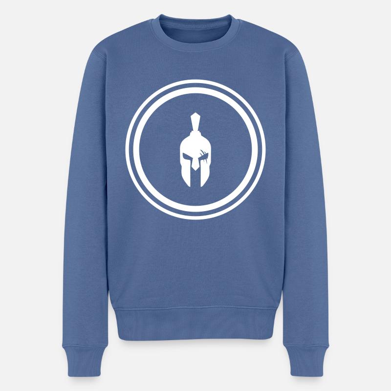Spartaner Helm - Männer Premium Bio Pullover - Taubenblau