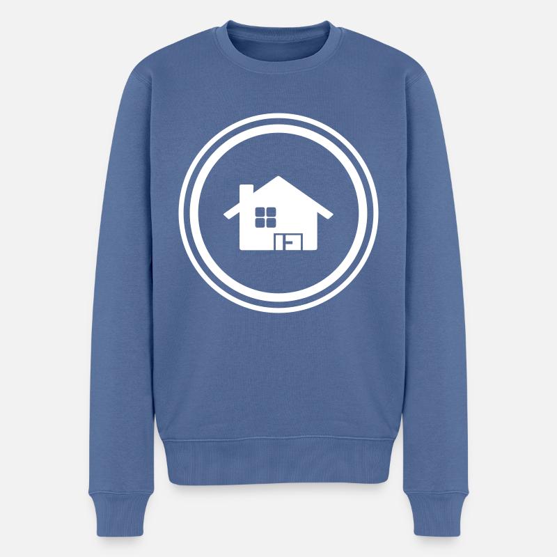 Maison Symbole Accueil - Pull Premium bio Homme - bleu pigeon