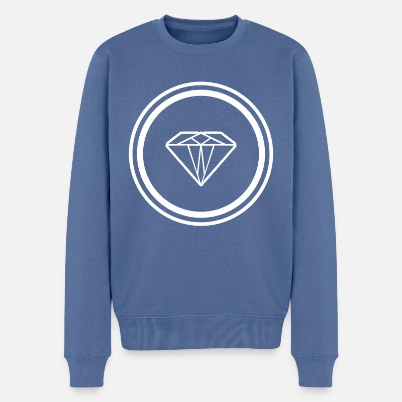 Diamant Symbol - Männer Premium Bio Pullover - Taubenblau