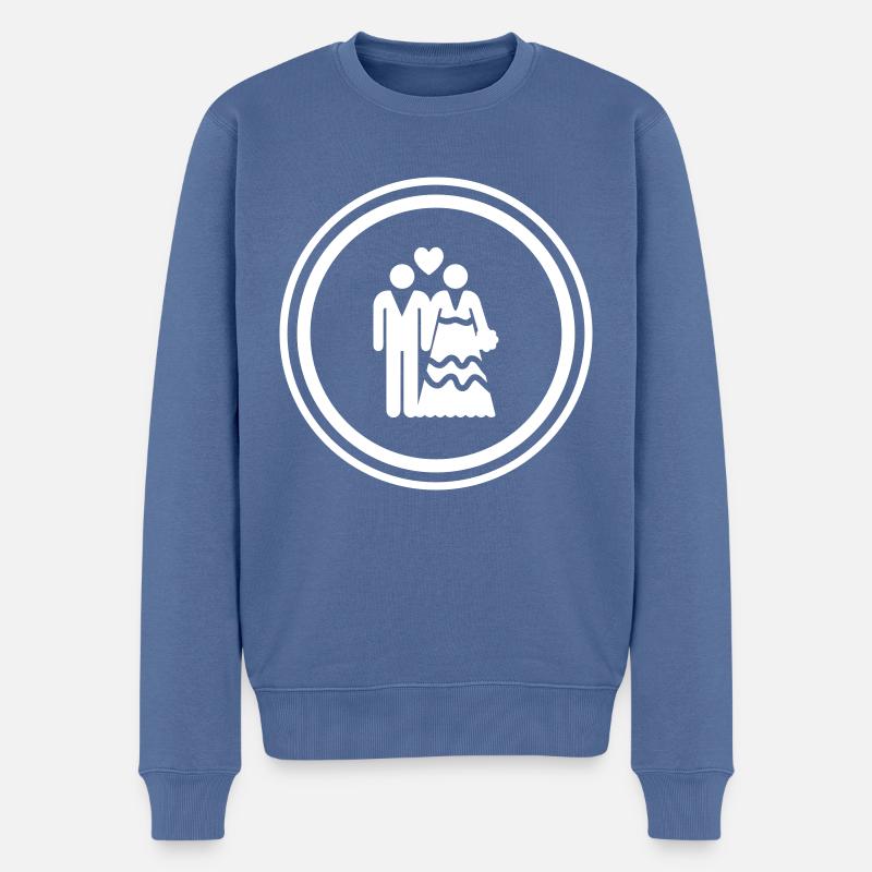 Paar Hochzeit Brautpaar - Männer Premium Bio Pullover - Taubenblau