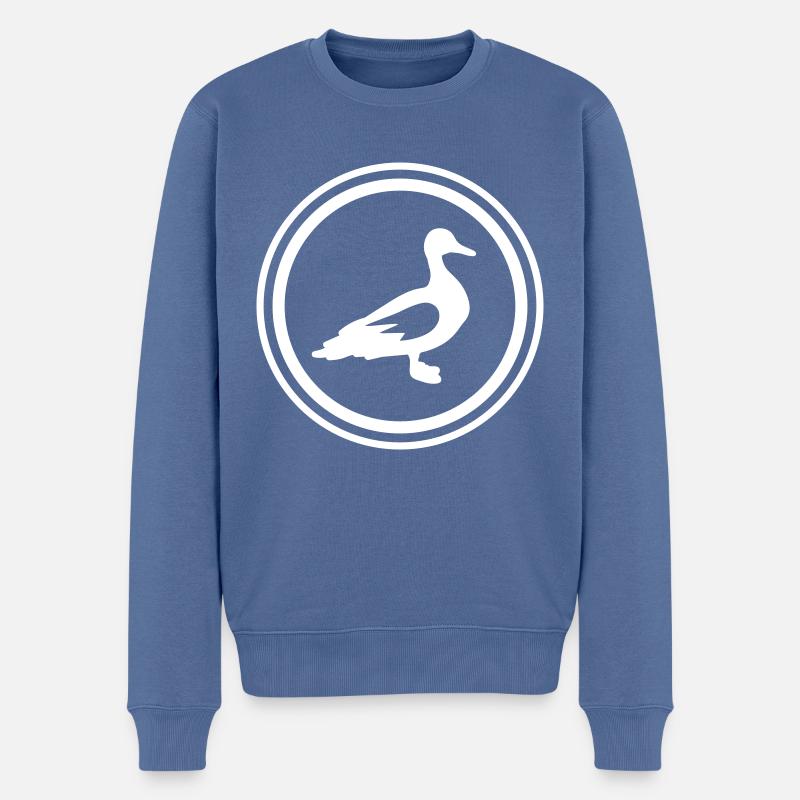 Ente Tier - Männer Premium Bio Pullover - Taubenblau
