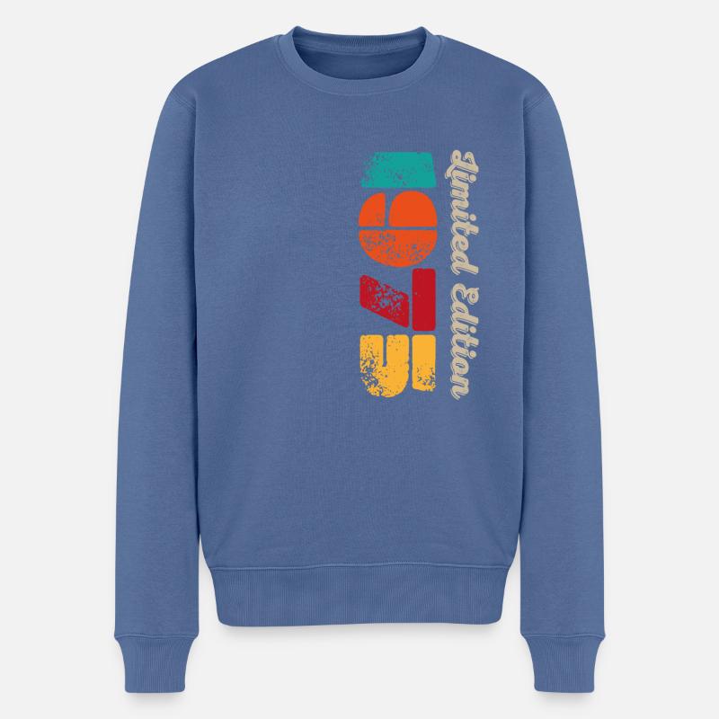 Millésime 1975 - Pull Premium bio Homme - bleu pigeon