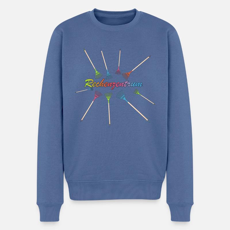 "Rechenzentrum" kunterbunt - Männer Premium Bio Pullover - Taubenblau