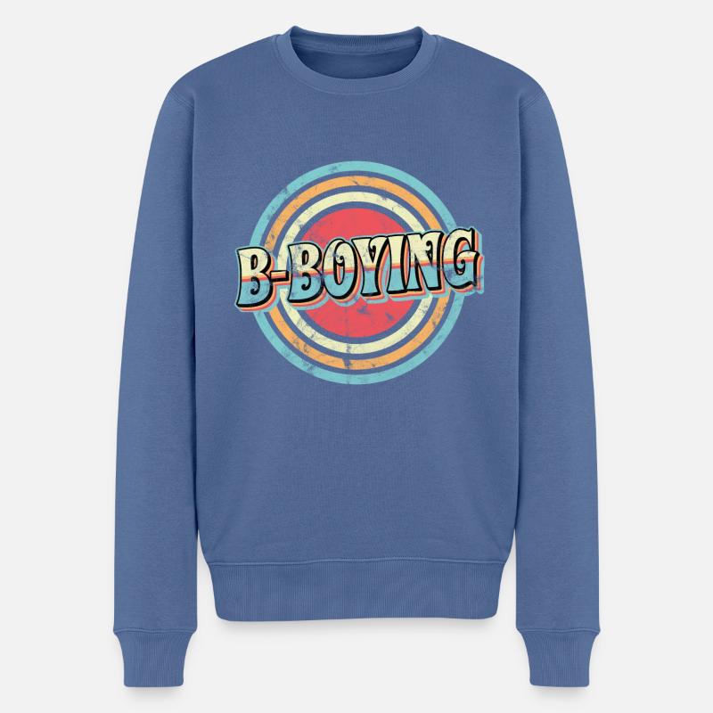 B-Boying Breakdance Rétro - Pull Premium bio Homme - bleu pigeon