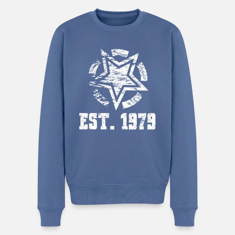 Millésime 1979 - Pull Premium bio Homme - bleu pigeon