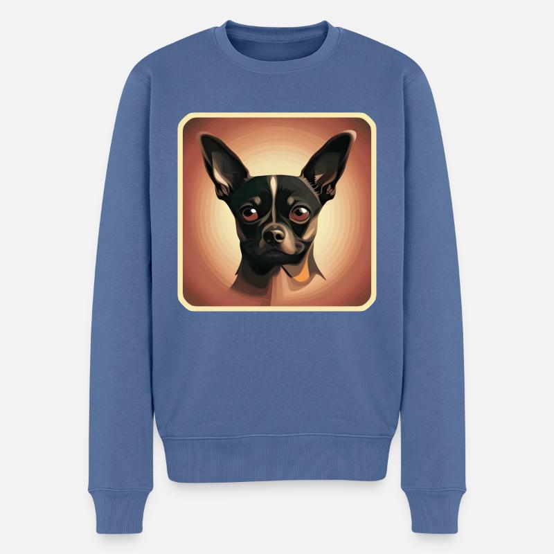 Chihuahua Motiv - Männer Premium Bio Pullover - Taubenblau