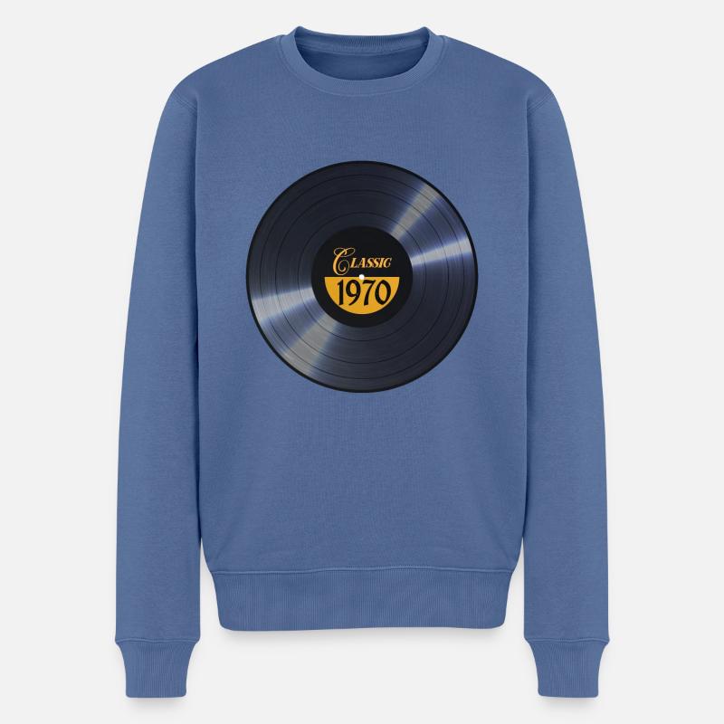 Millésime 1970 - Pull Premium bio Homme - bleu pigeon
