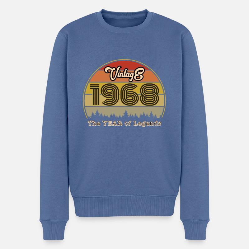 Millésime 1968 - Pull Premium bio Homme - bleu pigeon
