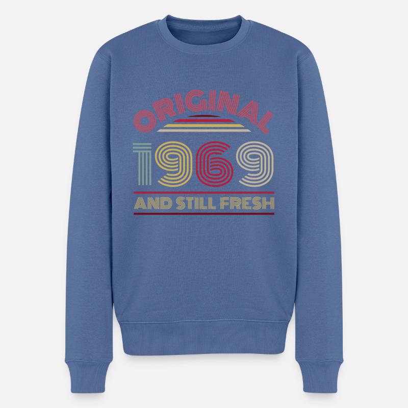 Millésime 1969 - Pull Premium bio Homme - bleu pigeon