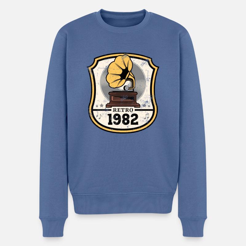 Millésime 1982 - Pull Premium bio Homme - bleu pigeon