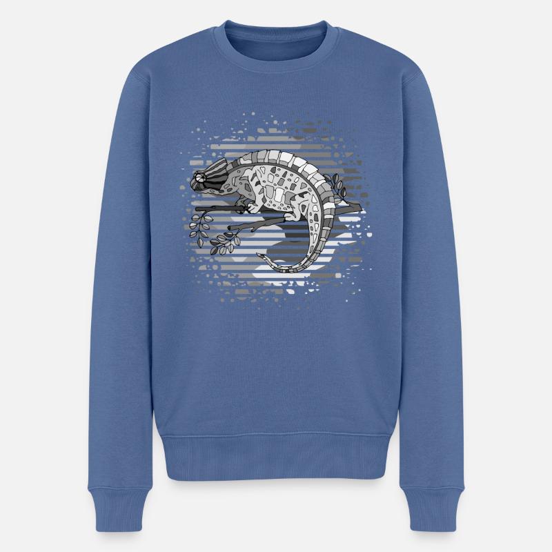 Chamäleon - Männer Premium Bio Pullover - Taubenblau