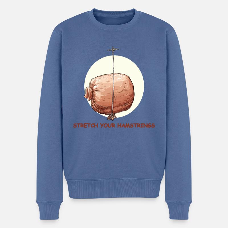 Dehnt euch! - Männer Premium Bio Pullover - Taubenblau