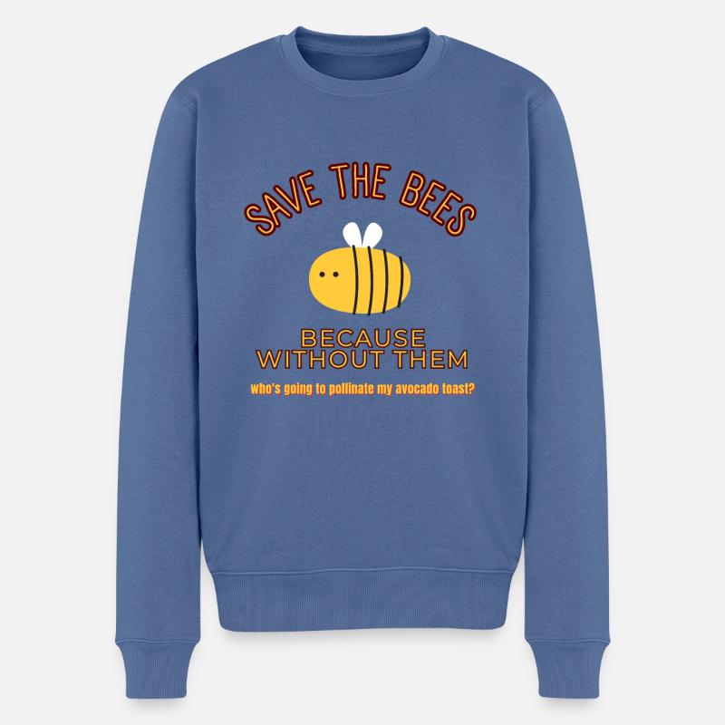 SAUVEZ LES ABEILLES - Pull Premium bio Homme - bleu pigeon