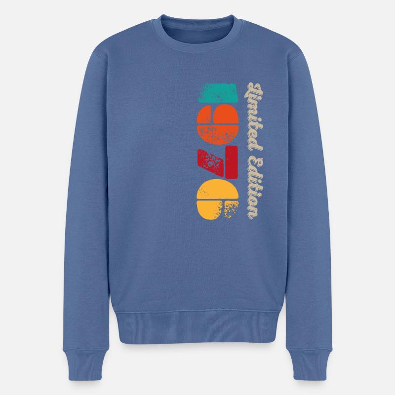 Millésime 1976 - Pull Premium bio Homme - bleu pigeon
