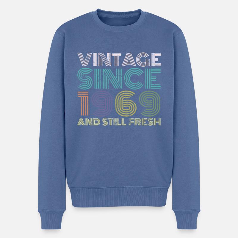 Millésime 1969 - Pull Premium bio Homme - bleu pigeon