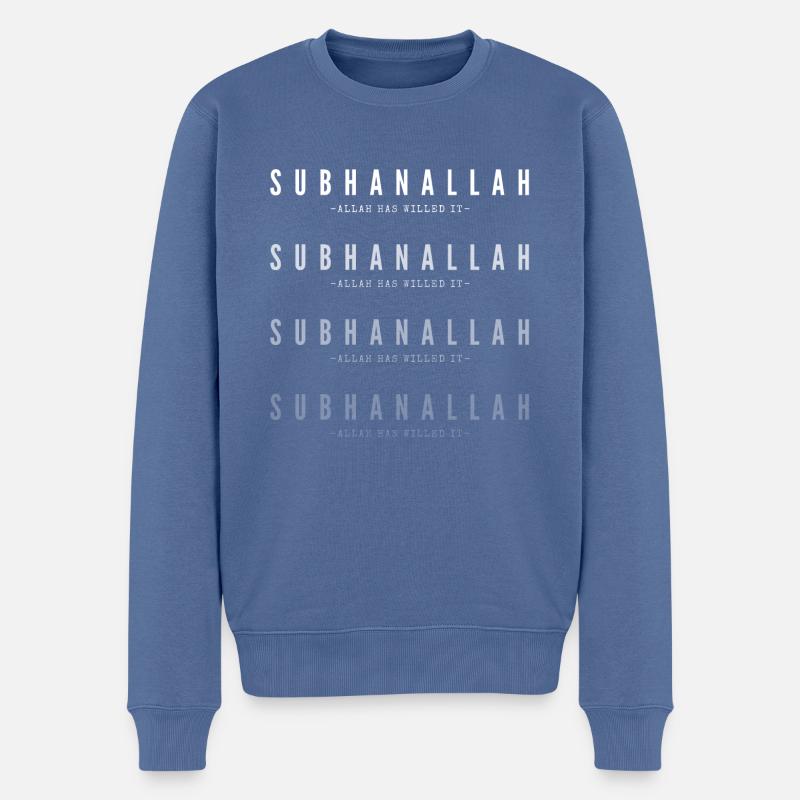 Subhanallah 00 blanc - Pull Premium bio Homme - bleu pigeon