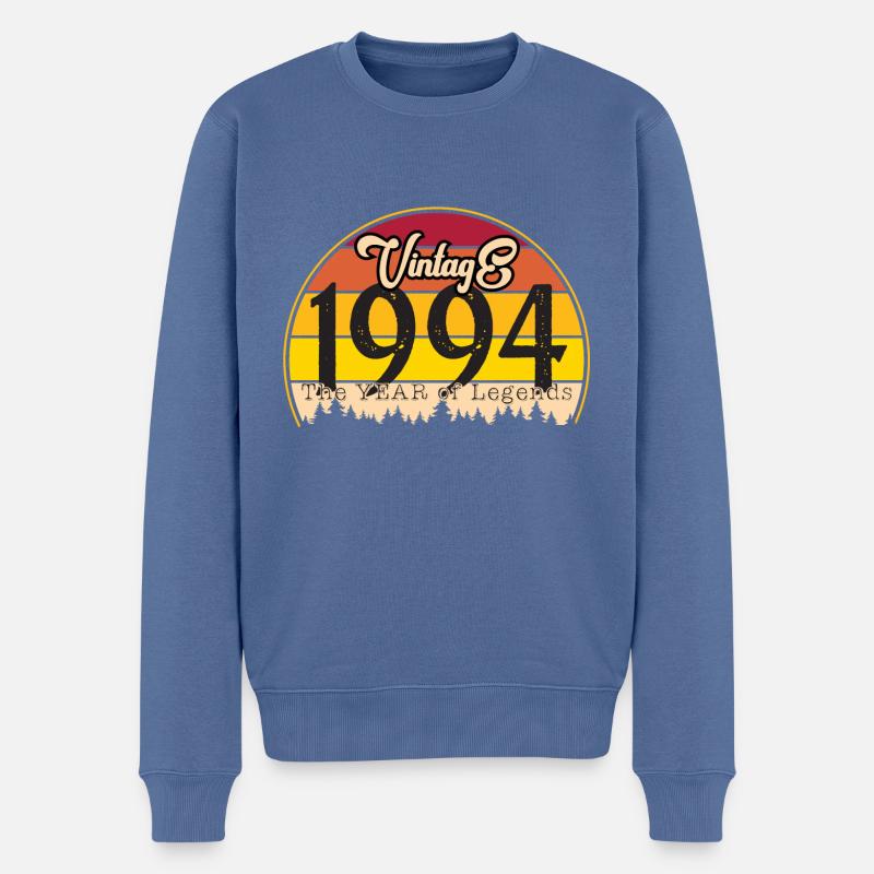 Millésime 1994 - Pull Premium bio Homme - bleu pigeon