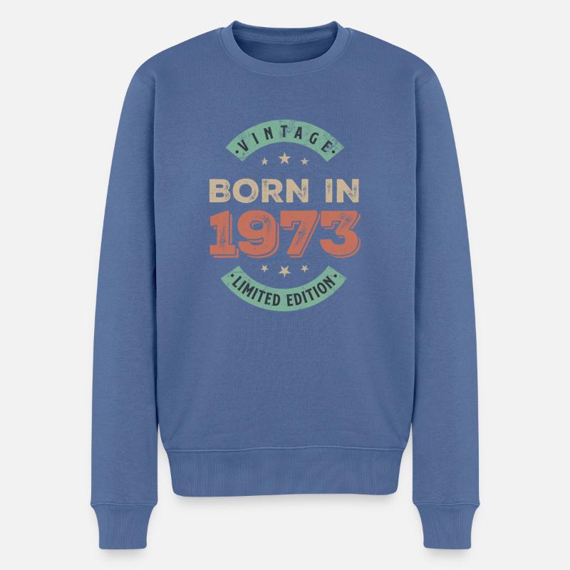 Millésime 1973 - Pull Premium bio Homme - bleu pigeon