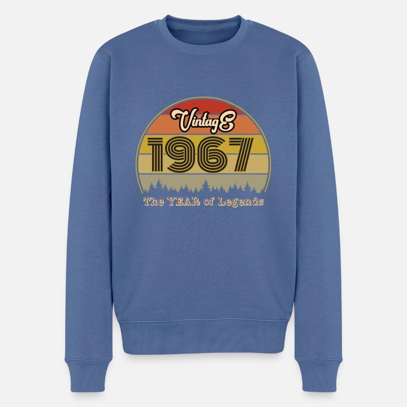 Millésime 1967 - Pull Premium bio Homme - bleu pigeon