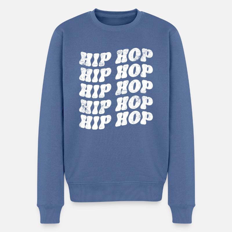 Hip Hop Vintage - Männer Premium Bio Pullover - Taubenblau
