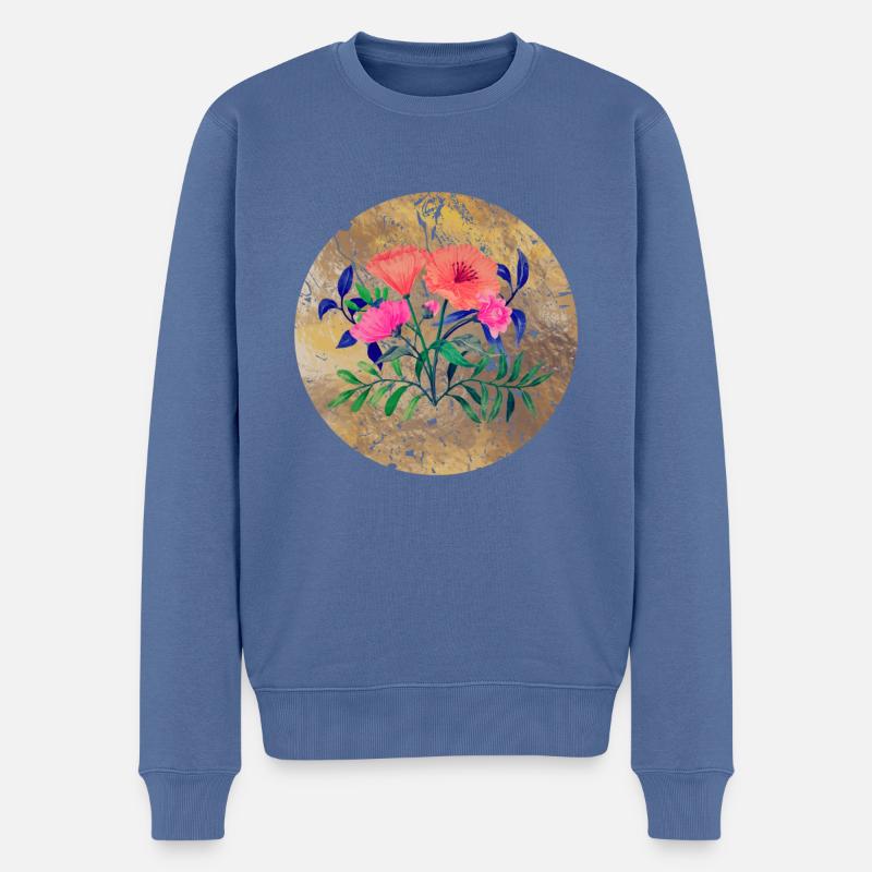 Blühende Hoffnung - Männer Premium Bio Pullover - Taubenblau