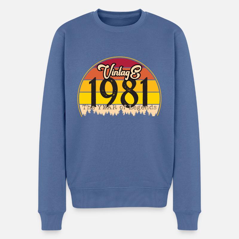 1981 Vibes - Männer Premium Bio Pullover - Taubenblau