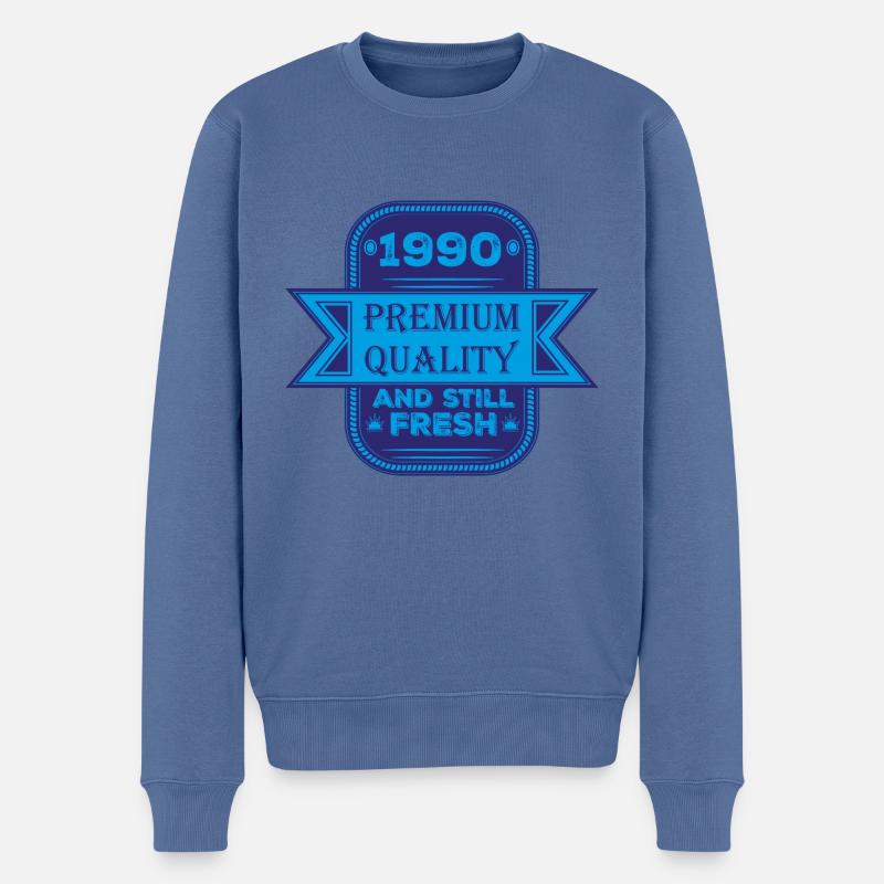 Millésime 1990 - Pull Premium bio Homme - bleu pigeon