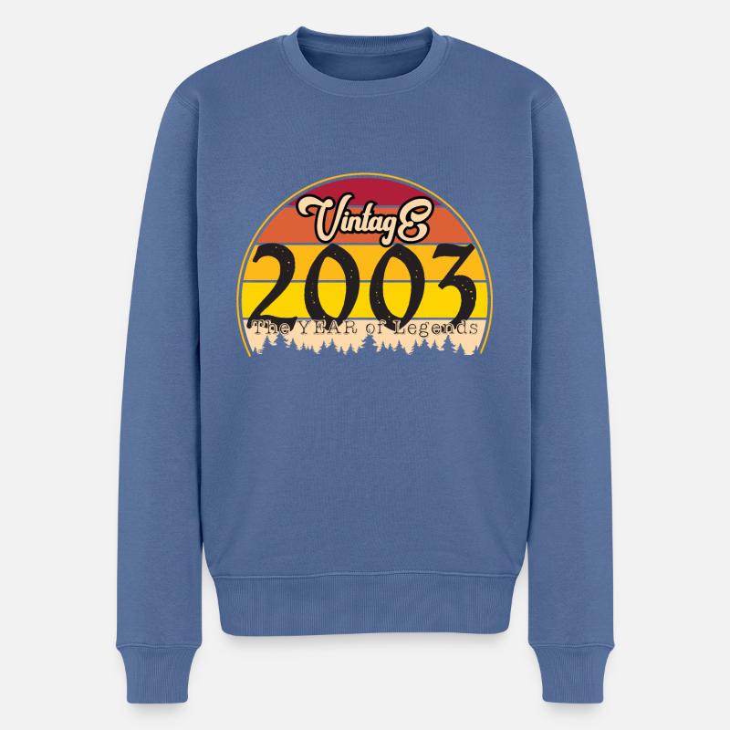 Millésime 2003 - Pull Premium bio Homme - bleu pigeon