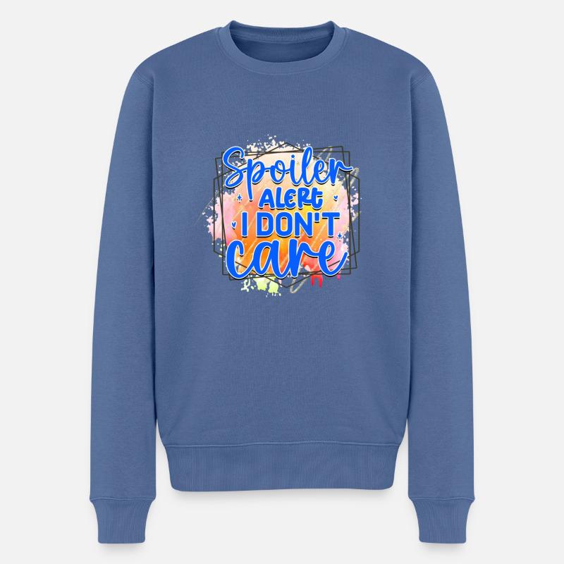 ACHTUNG: Es ist mir egal - Männer Premium Bio Pullover - Taubenblau