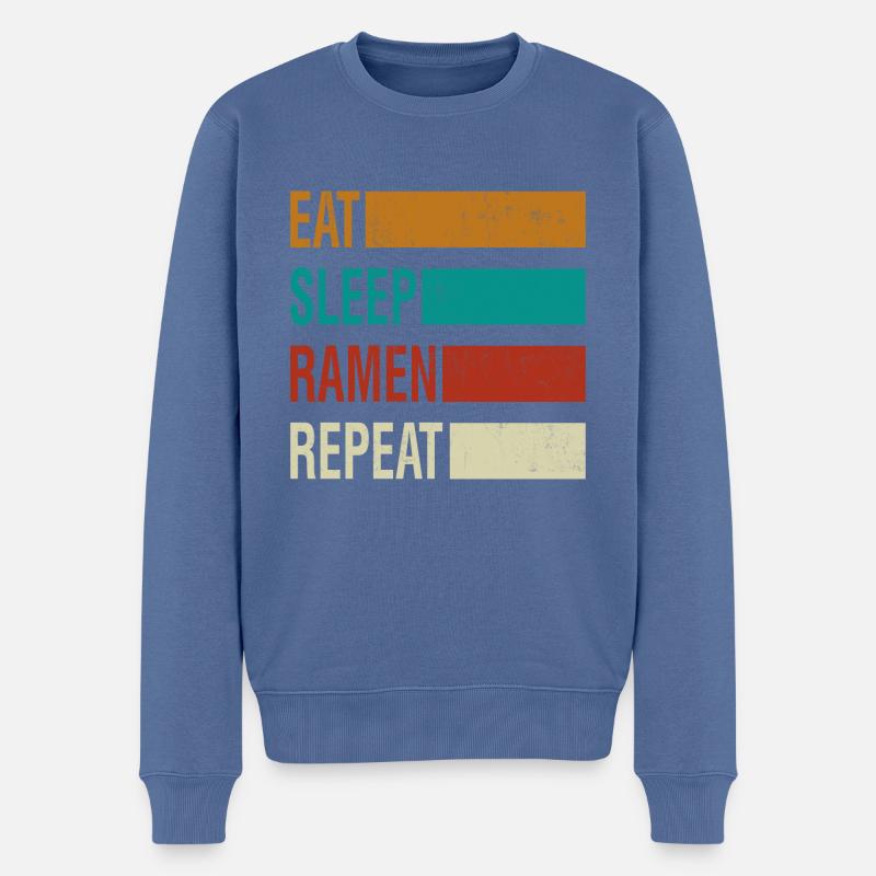 Eat Sleep Ramen Repeat - Männer Premium Bio Pullover - Taubenblau