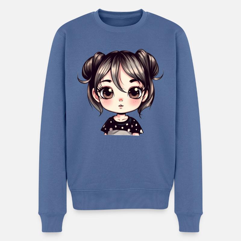 Manga Japon Dessin - Pull Premium bio Homme - bleu pigeon