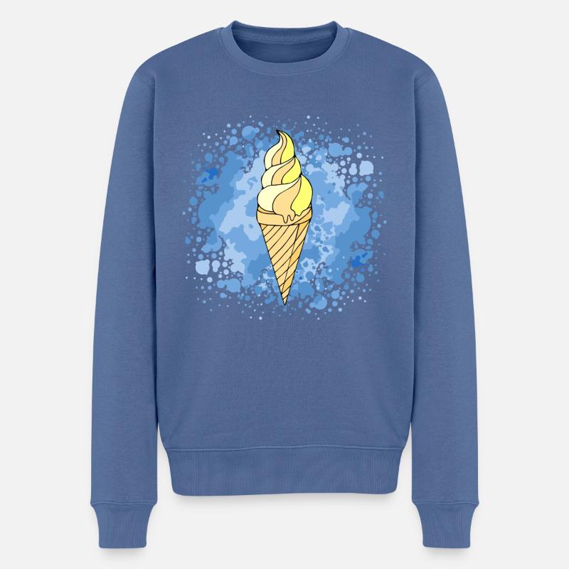 Glace - Pull Premium bio Homme - bleu pigeon