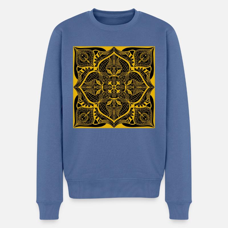 Mandala - Pull Premium bio Homme - bleu pigeon